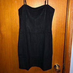 Black and white striped dress